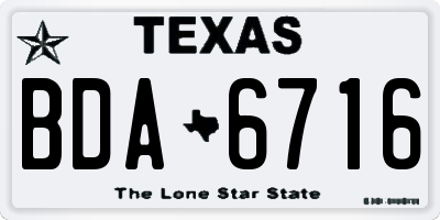 TX license plate BDA6716