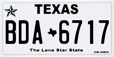 TX license plate BDA6717