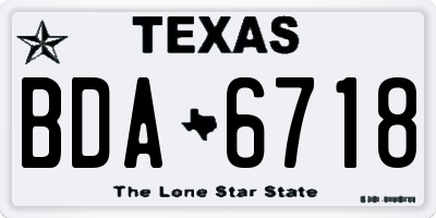TX license plate BDA6718
