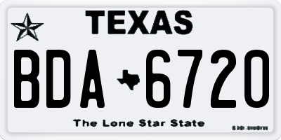 TX license plate BDA6720