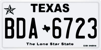 TX license plate BDA6723