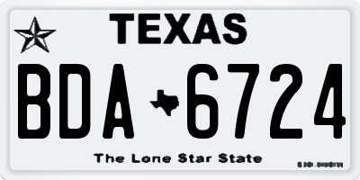 TX license plate BDA6724