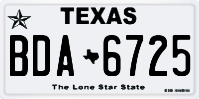 TX license plate BDA6725