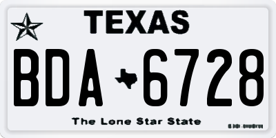 TX license plate BDA6728