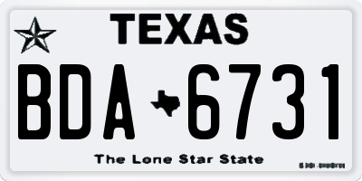 TX license plate BDA6731