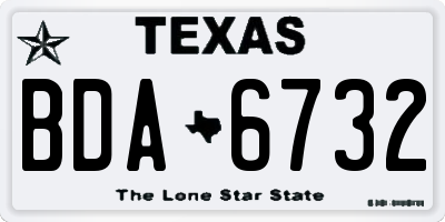 TX license plate BDA6732