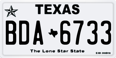TX license plate BDA6733
