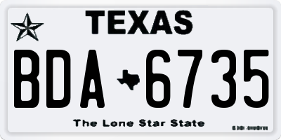 TX license plate BDA6735