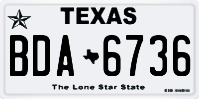 TX license plate BDA6736