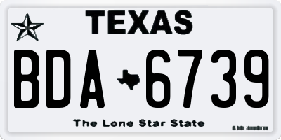 TX license plate BDA6739