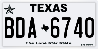 TX license plate BDA6740
