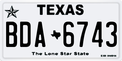 TX license plate BDA6743