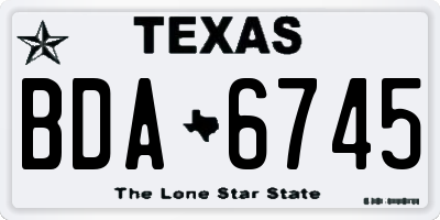 TX license plate BDA6745