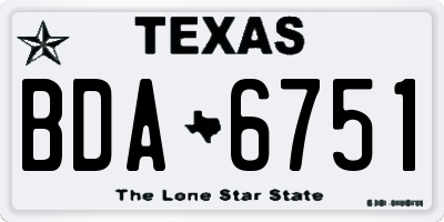 TX license plate BDA6751