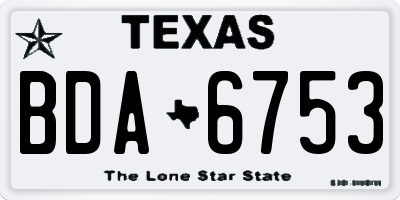 TX license plate BDA6753
