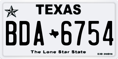 TX license plate BDA6754