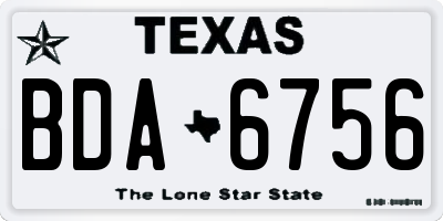 TX license plate BDA6756