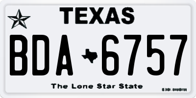 TX license plate BDA6757