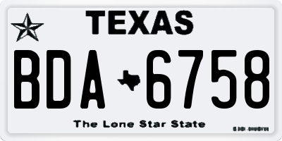 TX license plate BDA6758