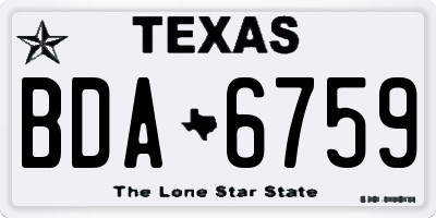 TX license plate BDA6759