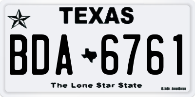 TX license plate BDA6761