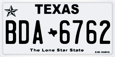 TX license plate BDA6762