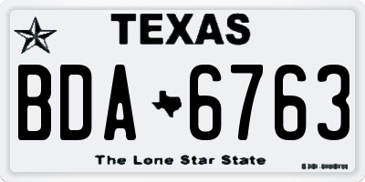 TX license plate BDA6763