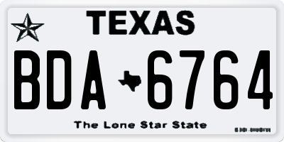 TX license plate BDA6764