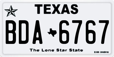 TX license plate BDA6767