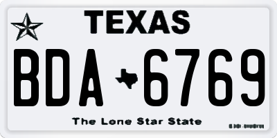 TX license plate BDA6769