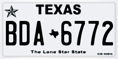 TX license plate BDA6772