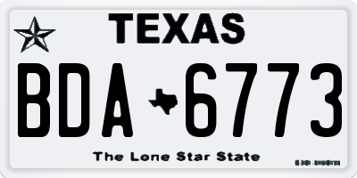 TX license plate BDA6773