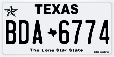 TX license plate BDA6774