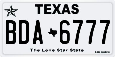 TX license plate BDA6777