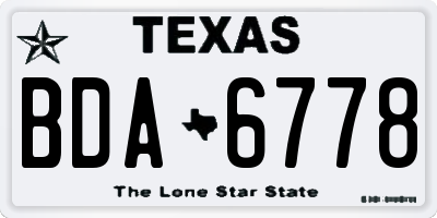 TX license plate BDA6778