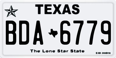 TX license plate BDA6779
