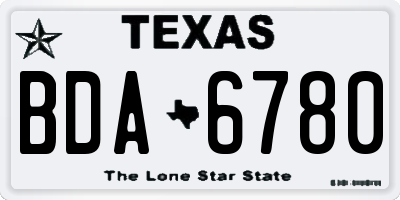 TX license plate BDA6780