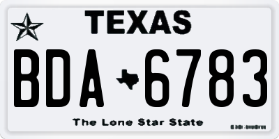 TX license plate BDA6783