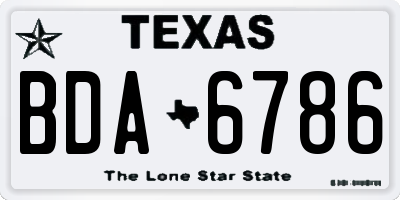 TX license plate BDA6786
