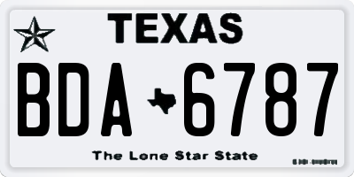 TX license plate BDA6787