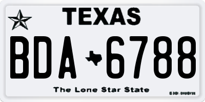 TX license plate BDA6788