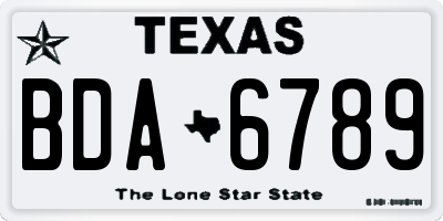 TX license plate BDA6789