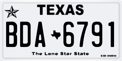 TX license plate BDA6791