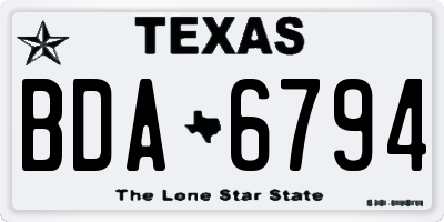 TX license plate BDA6794
