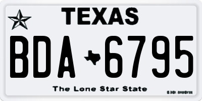 TX license plate BDA6795