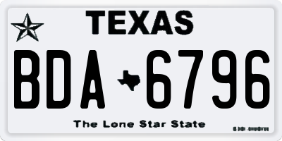 TX license plate BDA6796