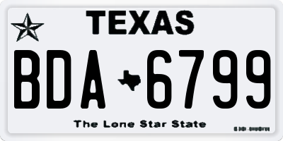 TX license plate BDA6799