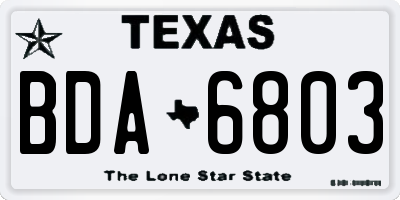 TX license plate BDA6803