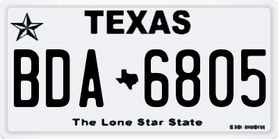 TX license plate BDA6805