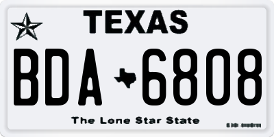 TX license plate BDA6808